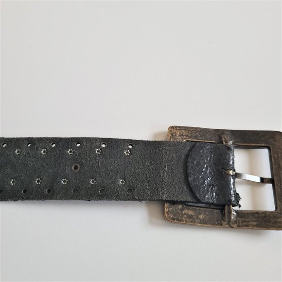 Berge dark green leather belt made in Italy. - Picture 8 of 9